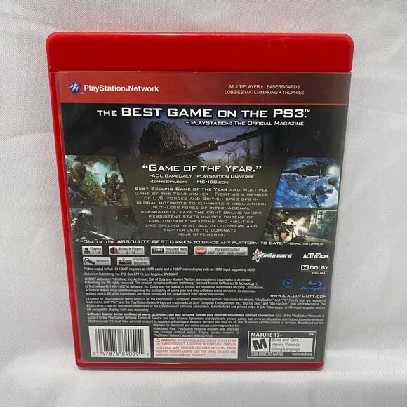 Call of Duty 4 Modern Warfare For PlayStation 3 With Case And Manual PS3 - Picture 3 of 7